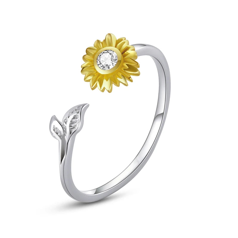 Women’s Adjustable Sterling Silver Zircon Stackable Engagement Ring