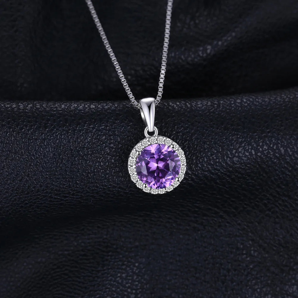 Alexandrite & Sapphire Sterling Silver Pendant Necklace
