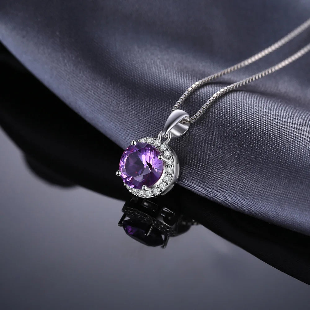 Alexandrite & Sapphire Sterling Silver Pendant Necklace