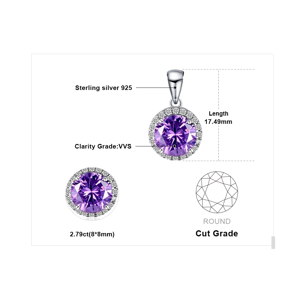 Alexandrite & Sapphire Sterling Silver Pendant Necklace
