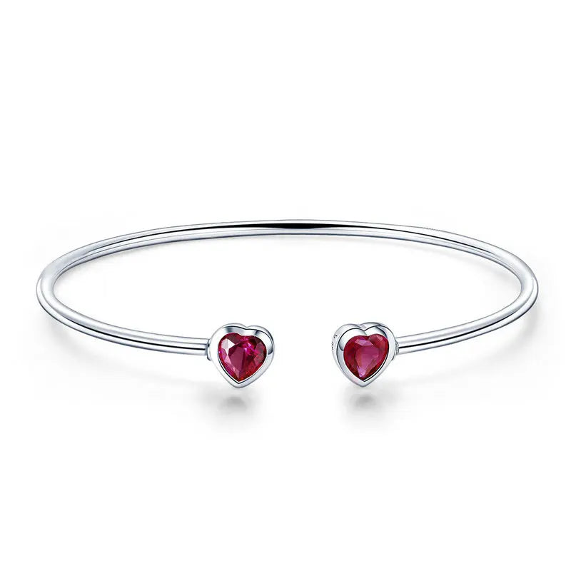 Sterling Silver Blue Fish Tail Bangle Bracelet for Women