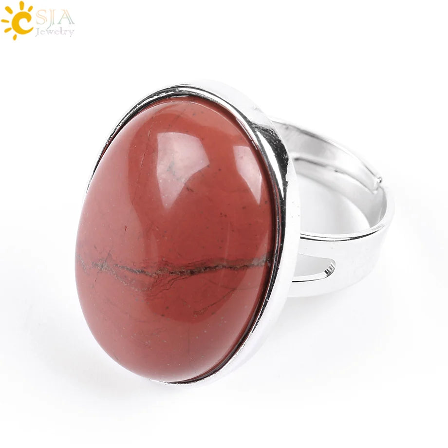 Natural Gemstone Reiki Ring for Men & Women – Quartz & Obsidian