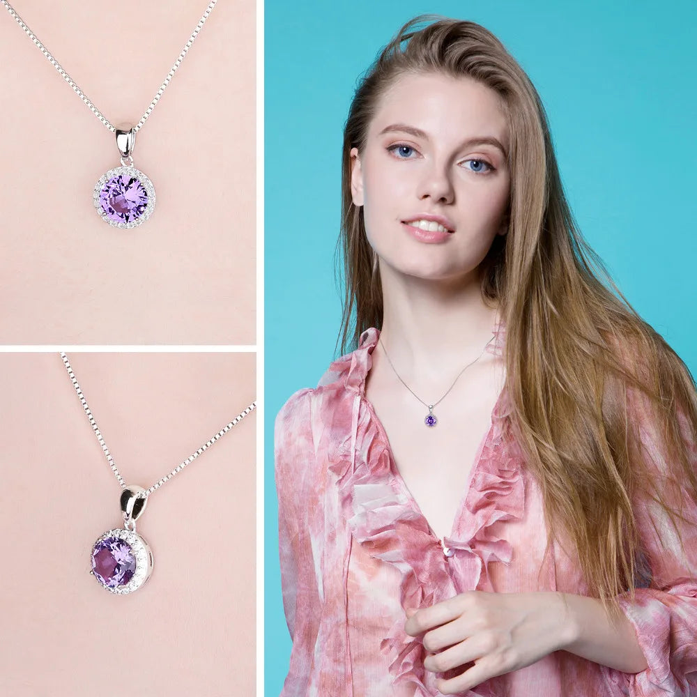 Alexandrite & Sapphire Sterling Silver Pendant Necklace