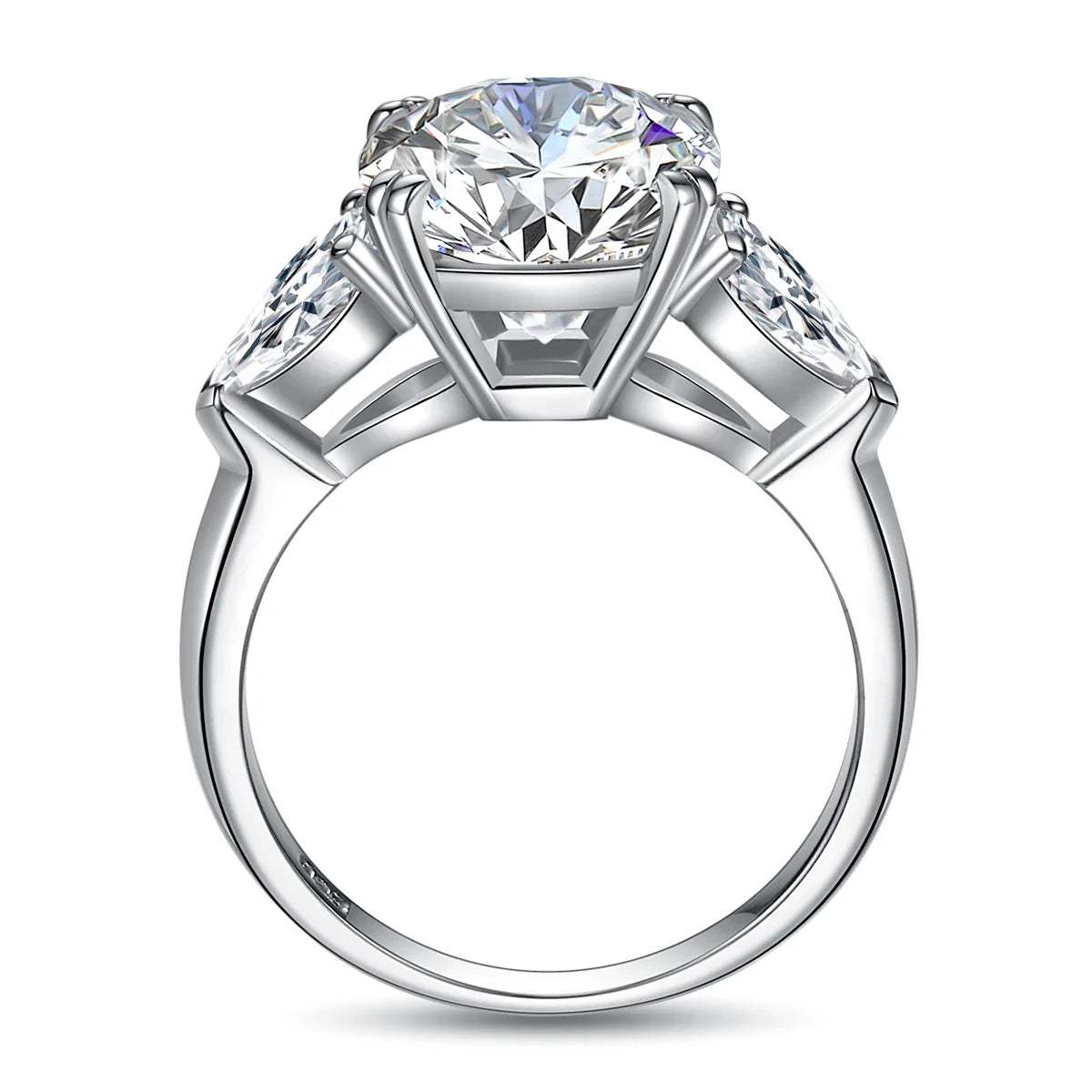 Luxury Cushion Moissanite Engagement Ring in Sterling Silver