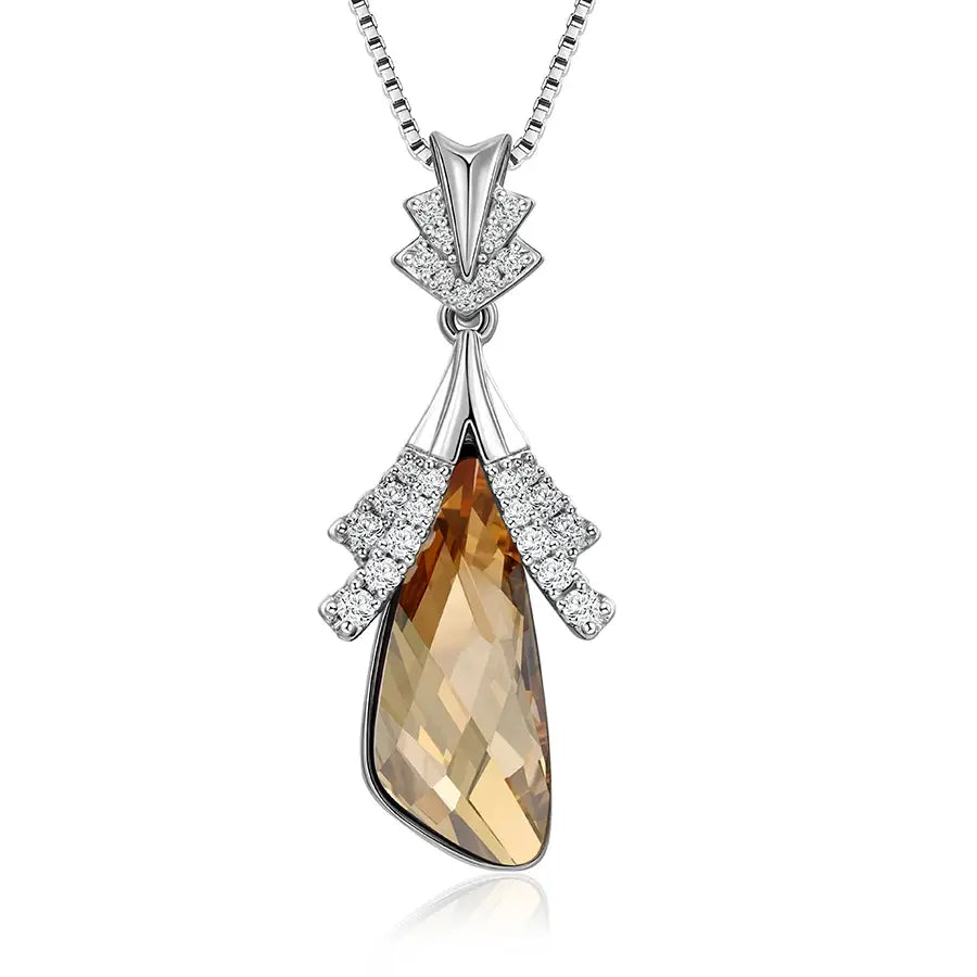 Rhodium Crystal Necklace – Birthday Gift for Girls