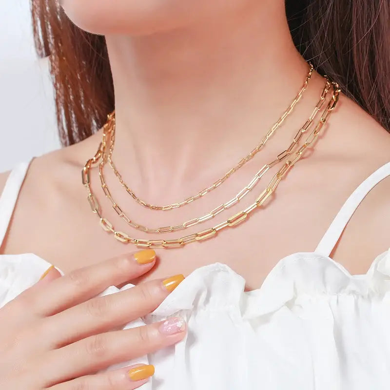 Classic Sterling Silver Paperclip Chain Necklace Unisex Jewelry