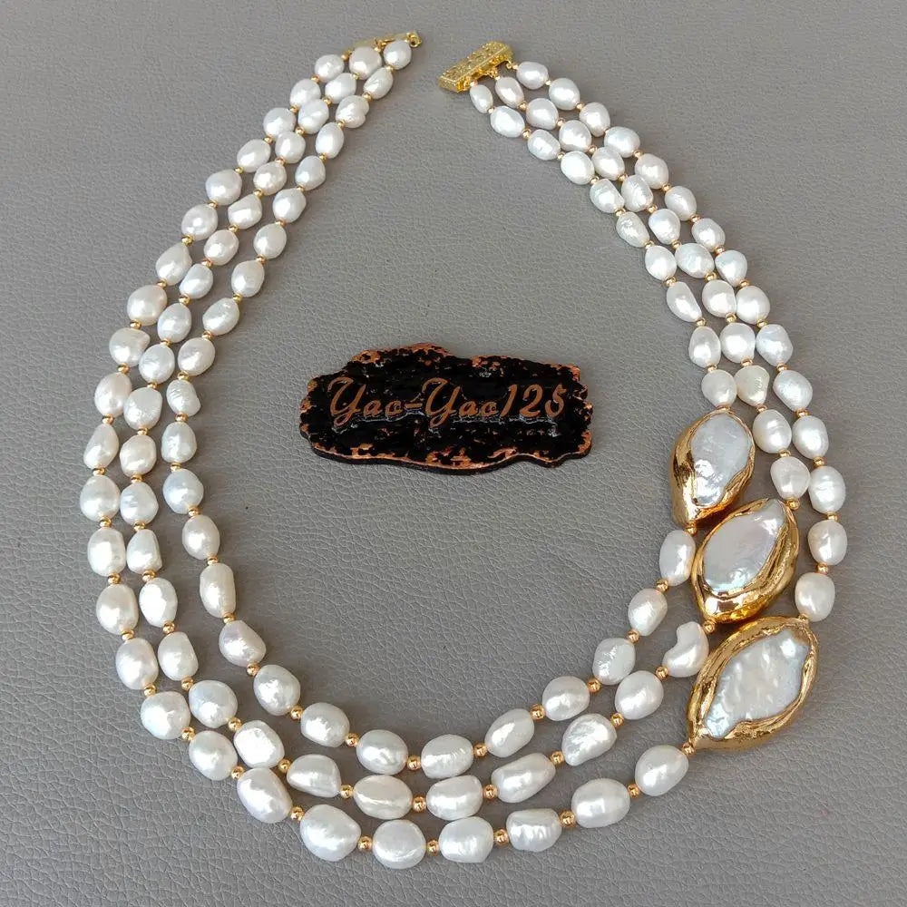 Elegant Baroque Keshi Pearl Choker Necklace for Wedding – Gold Plated