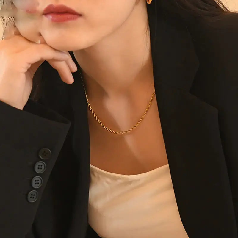 Gold Plated Sterling Silver Diamond-Cut Rope Necklace
