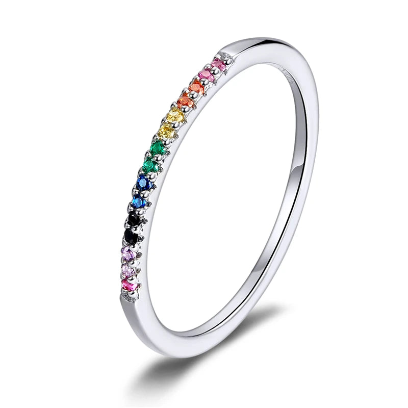 Gold Plated Sterling Silver Simulated Diamond Stackable Rings