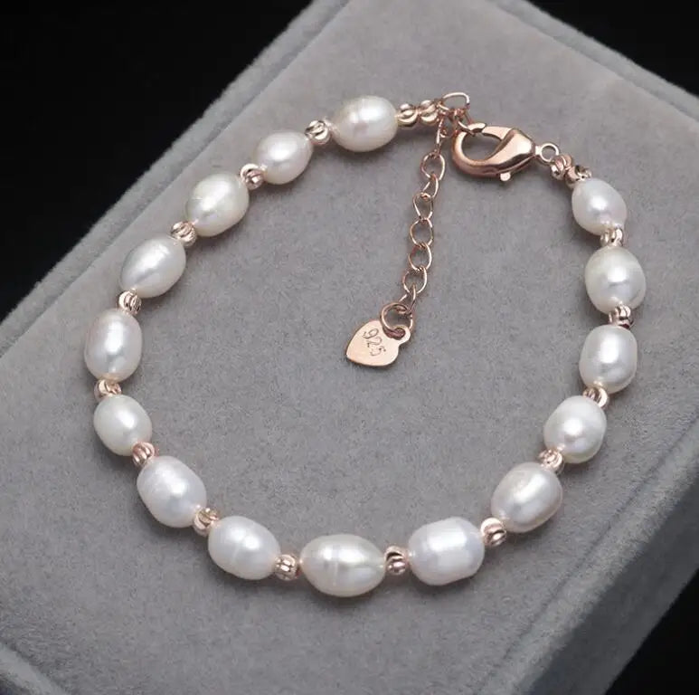Natural Freshwater Pearl Adjustable Bracelet for Women & Girls