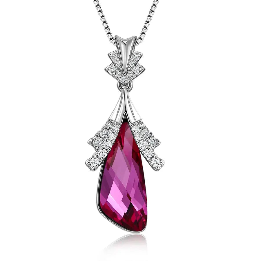 Rhodium Crystal Necklace – Birthday Gift for Girls