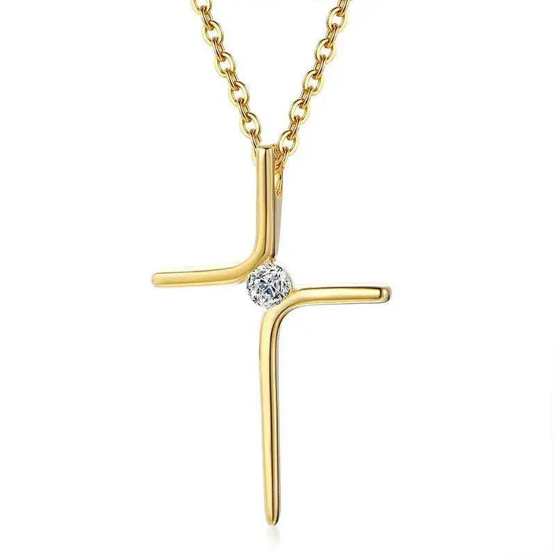 Cross Pendant Necklace – Dainty Stainless Steel Christian Jewelry