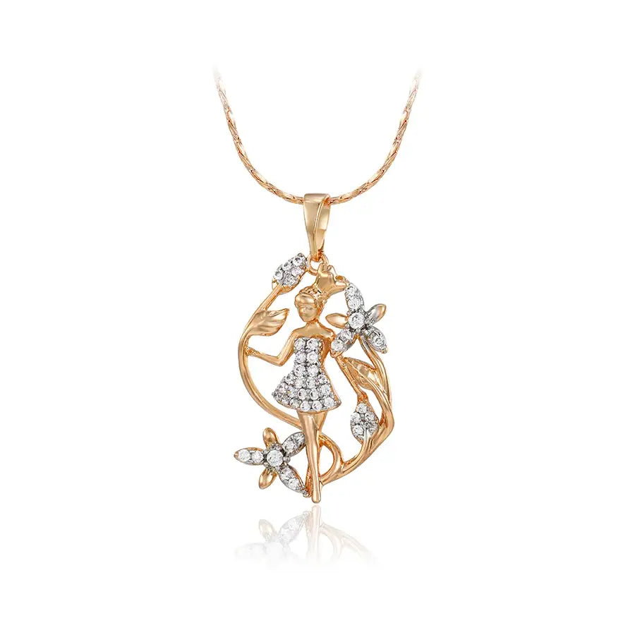 Flower Charm Gold-Plated Necklace for Women