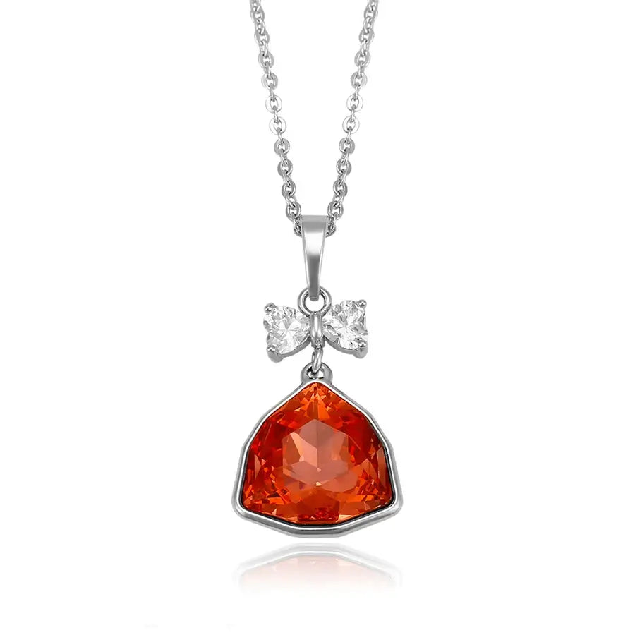 Luxury Women's Crystal Pendant – Rhodium Plated Jewelry