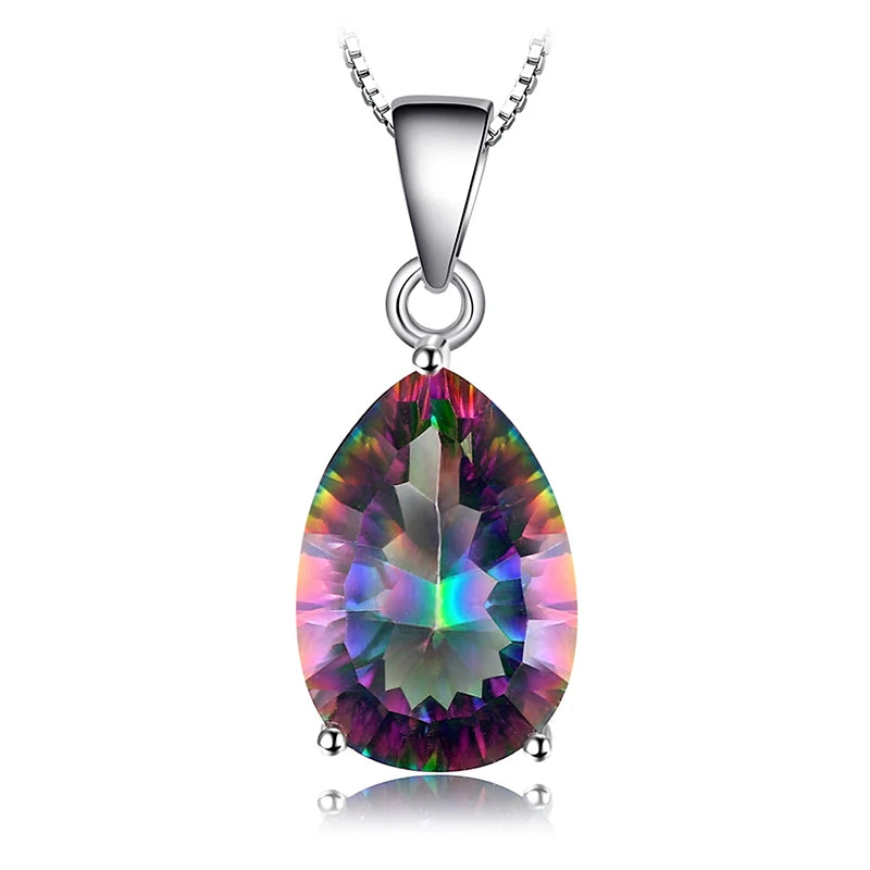 Rainbow Mystic Quartz Sterling Silver Pendant – Women’s Fashion Gift