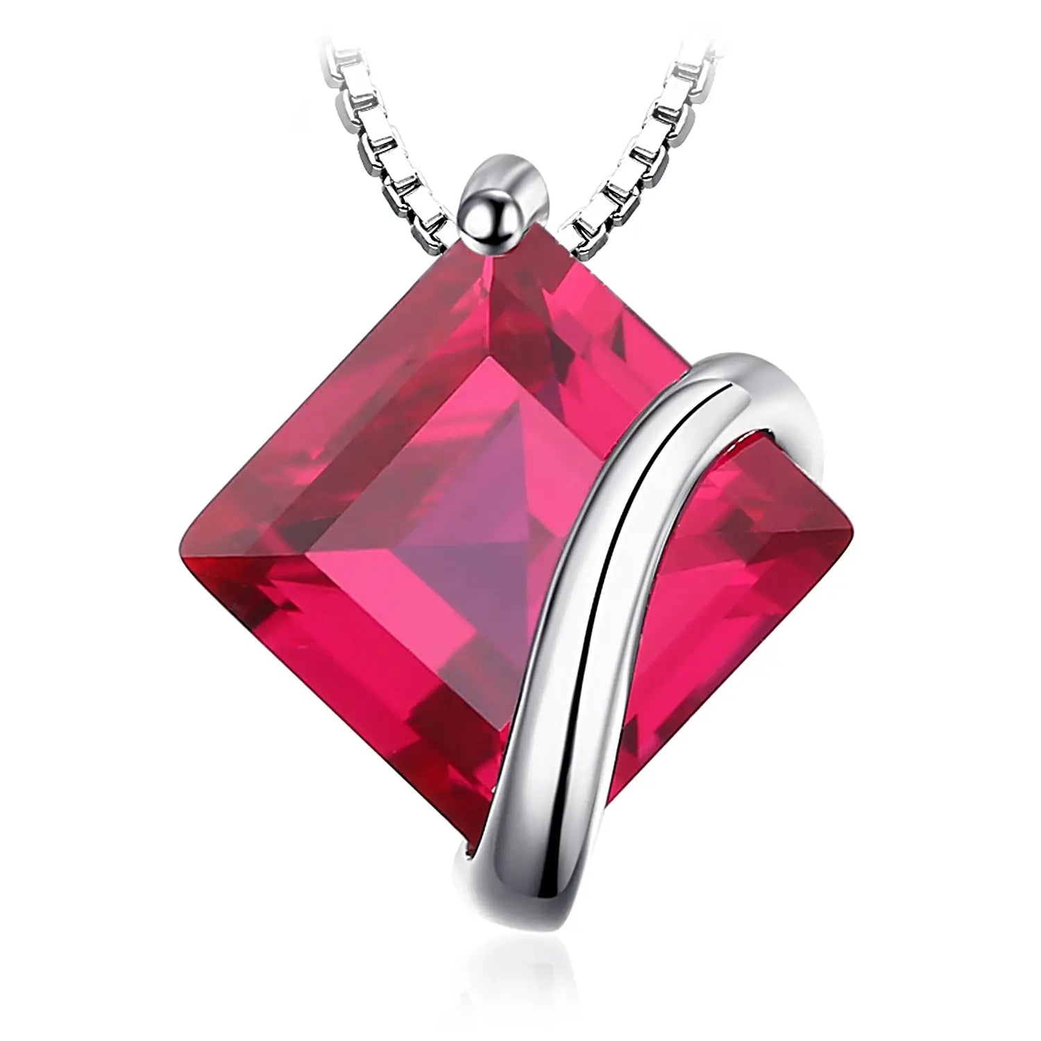 Red Ruby Sterling Silver Pendant Necklace – Gemstone Choker