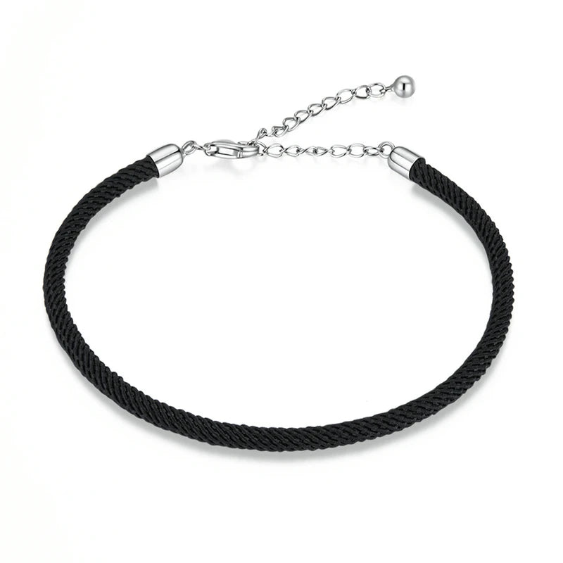 Silver & Black Braided Bracelet – Multicolor DIY Fashion Jewelry