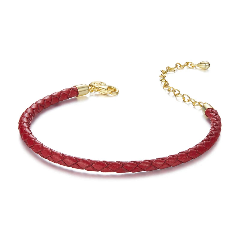 Silver Fortune Red Rope Adjustable Bracelet for Women