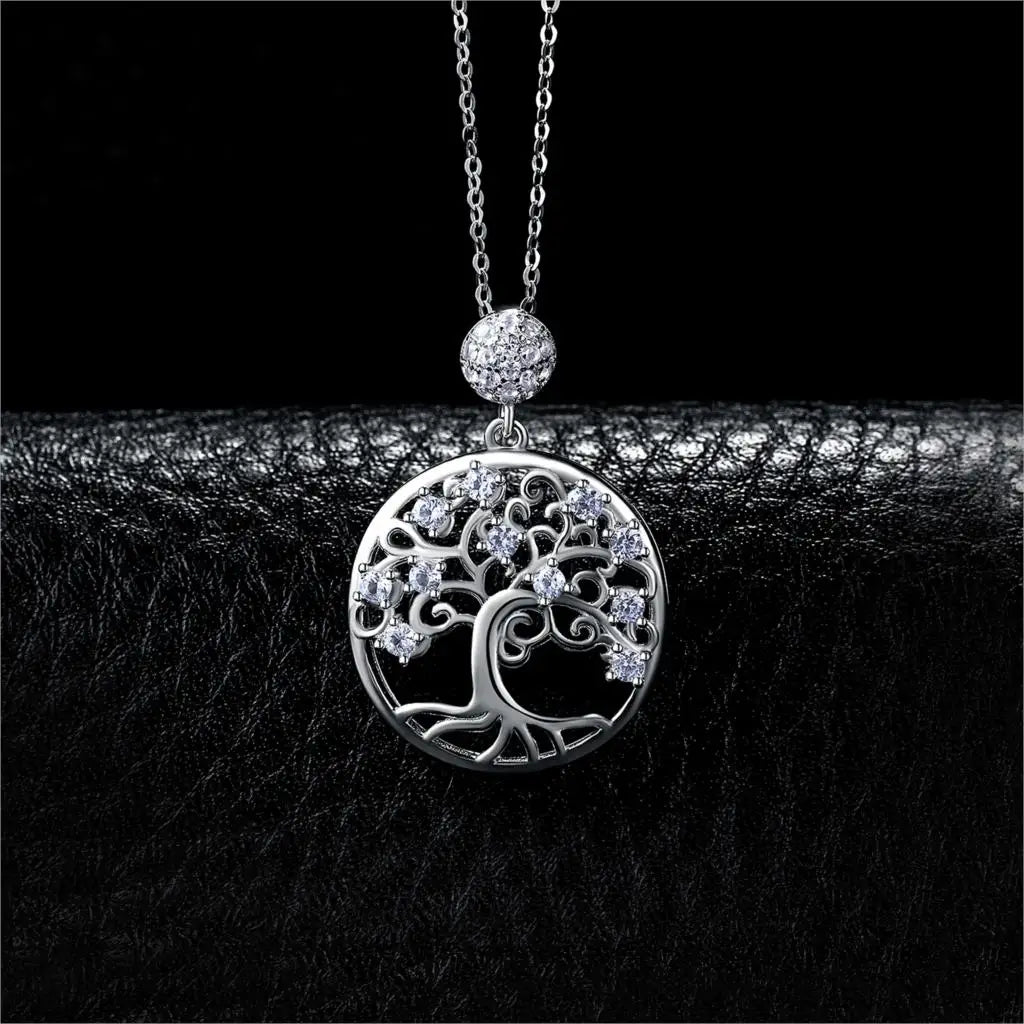 Blue Spinel Sterling Silver Tree of Life Pendant Necklace (No Chain)