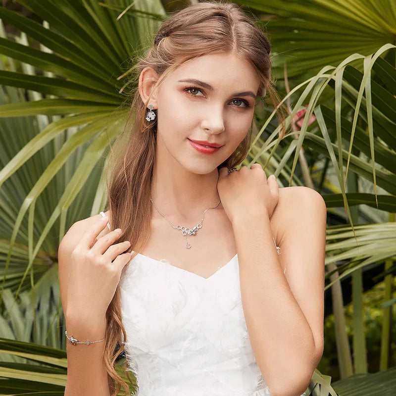 Dancing Honey Bee Crystal Bracelet – Sterling Silver Chain