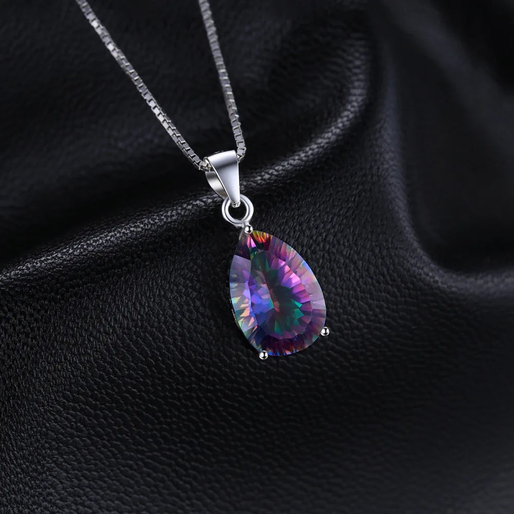 Rainbow Mystic Quartz Sterling Silver Pendant – Women’s Fashion Gift