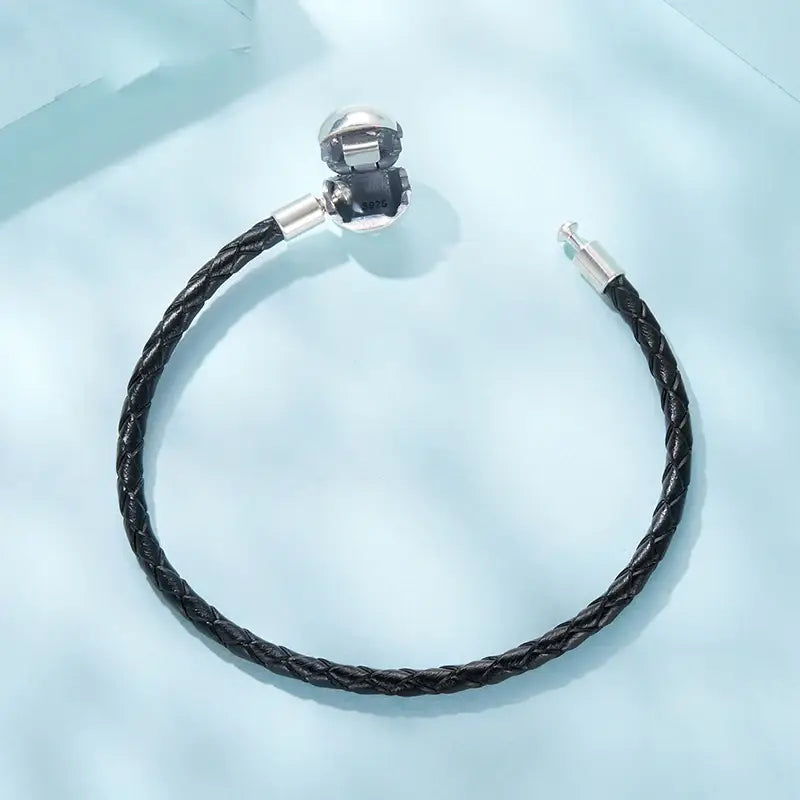 Retro Leather & Red Rope Woven Bracelet – Lucky Charm DIY Jewelry
