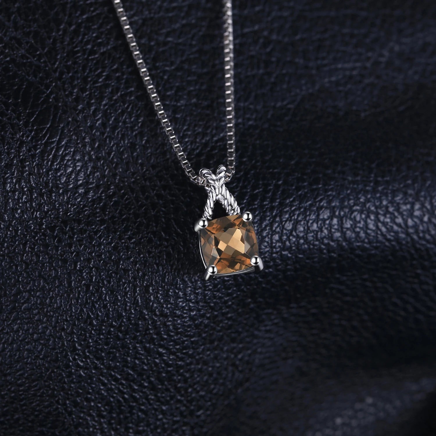Smoky Quartz Sterling Silver Pendant Necklace – No Chain
