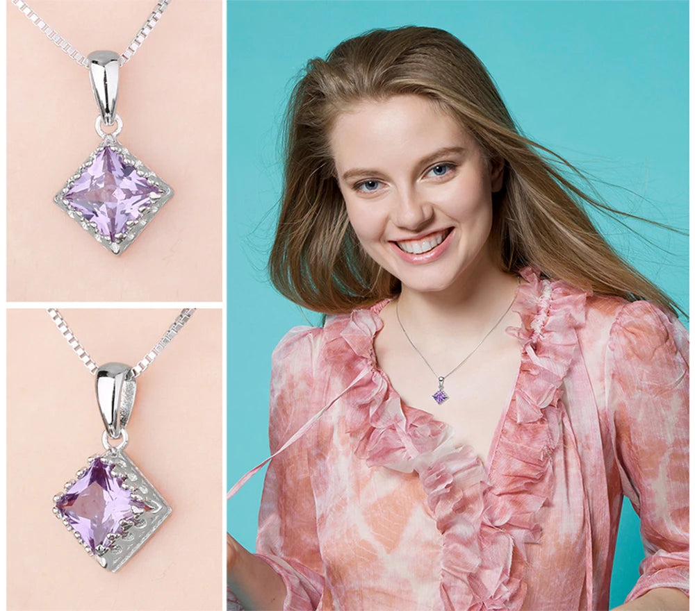 Alexandrite Sapphire Sterling Silver Pendant – Women’s Necklace