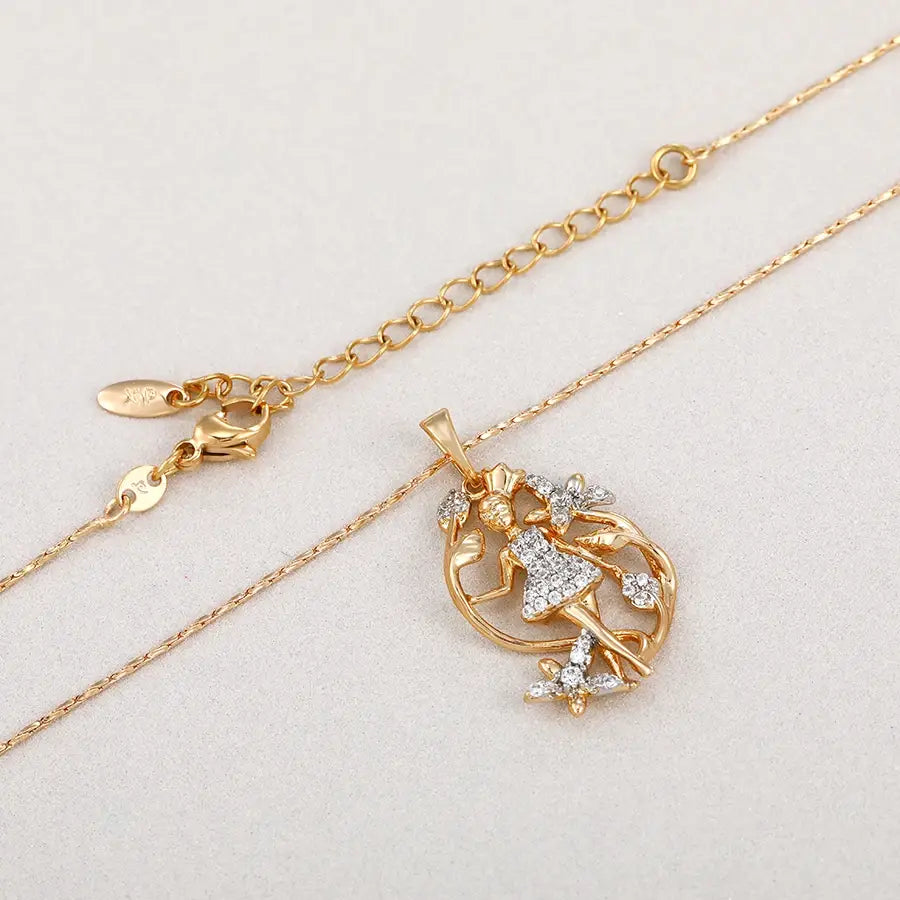 Flower Charm Gold-Plated Necklace for Women
