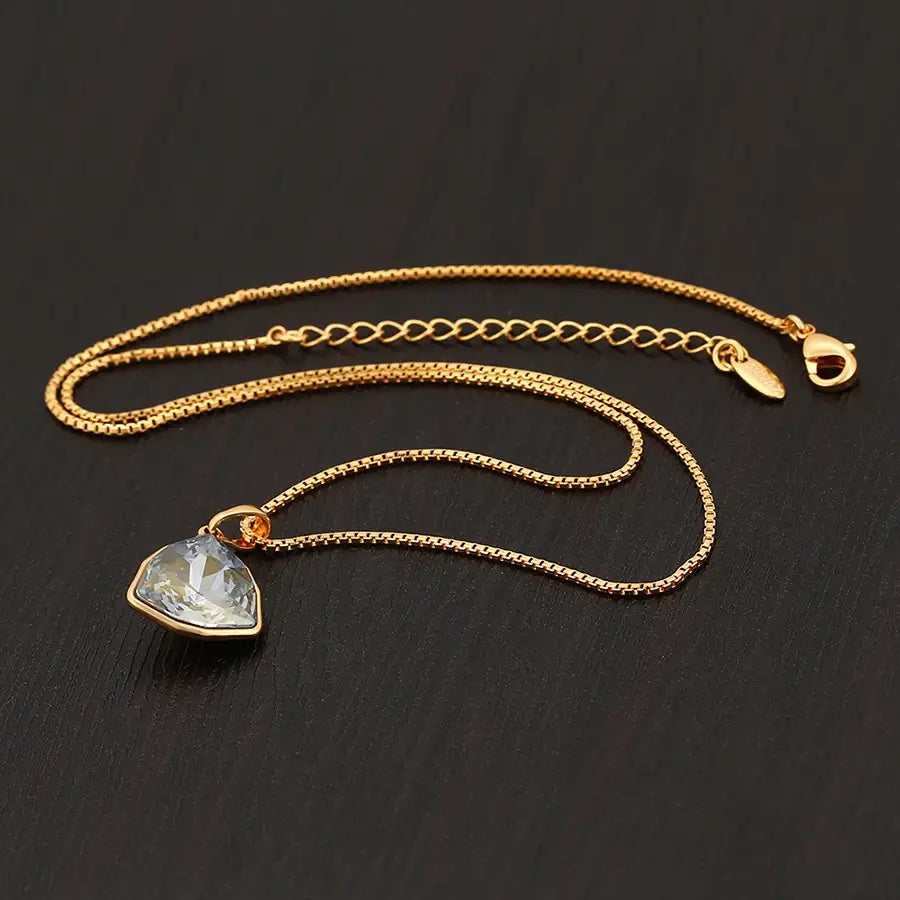 Gold Crystal Pendant Necklace – Women's Fashion Jewelry