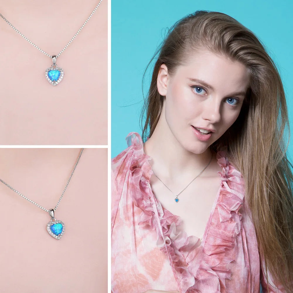 Heart Pendant Necklace – Sterling Silver, Women’s Fashion Jewelry