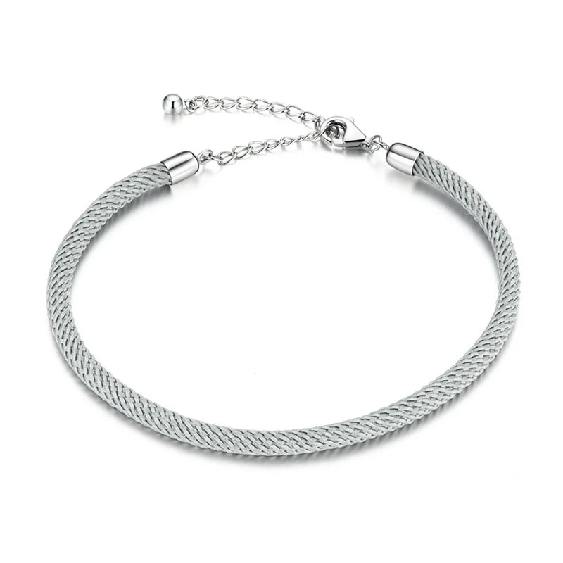 Silver & Black Braided Bracelet – Multicolor DIY Fashion Jewelry