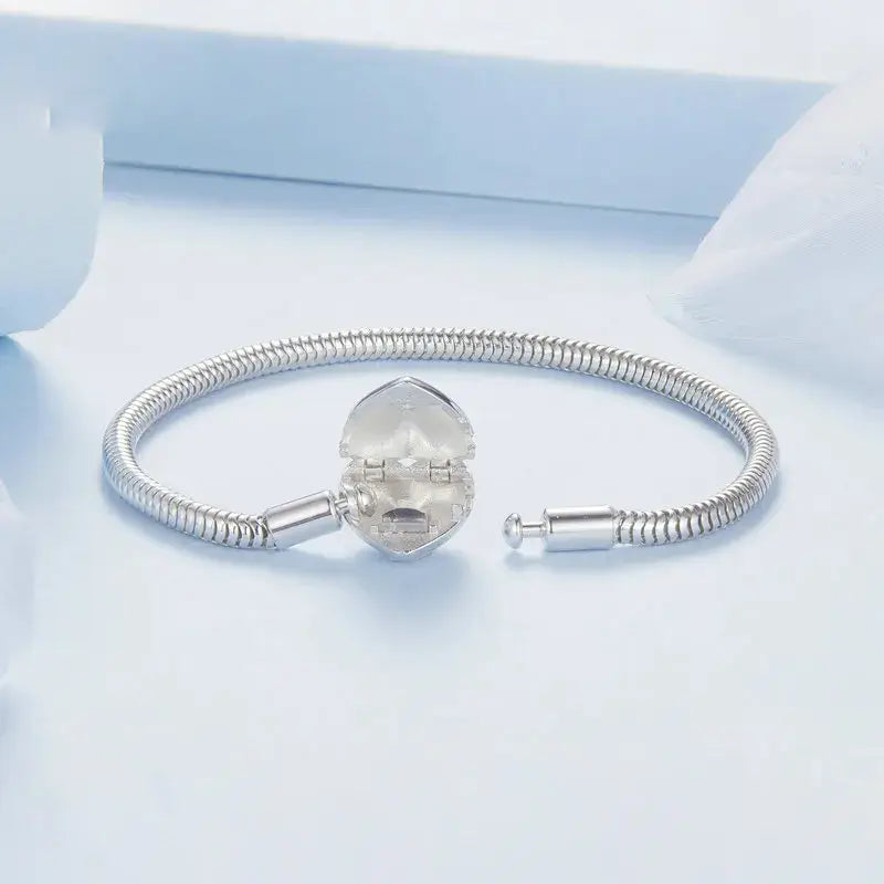Sterling Silver 3mm Snake Chain Charm Bracelet for Women