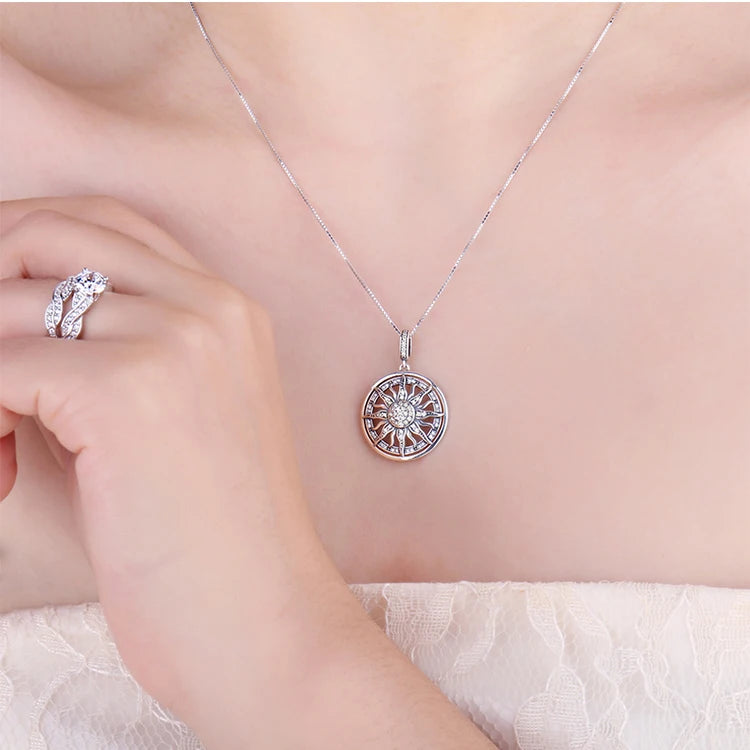 Celestial Sun CZ Silver Pendant – Women’s Jewelry