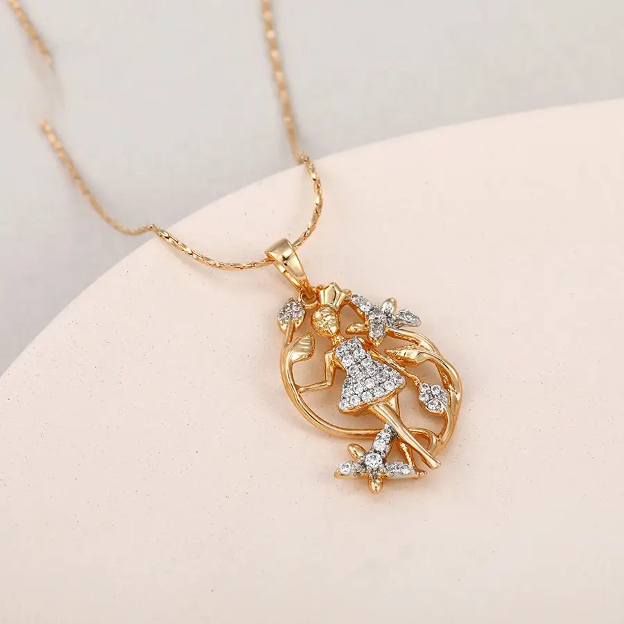 Flower Charm Gold-Plated Necklace for Women