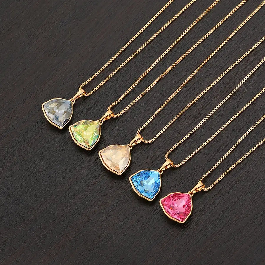 Gold Crystal Pendant Necklace – Women's Fashion Jewelry