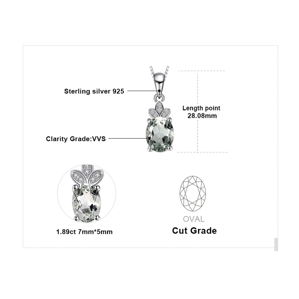 Green Amethyst & White Topaz Sterling Silver Pendant