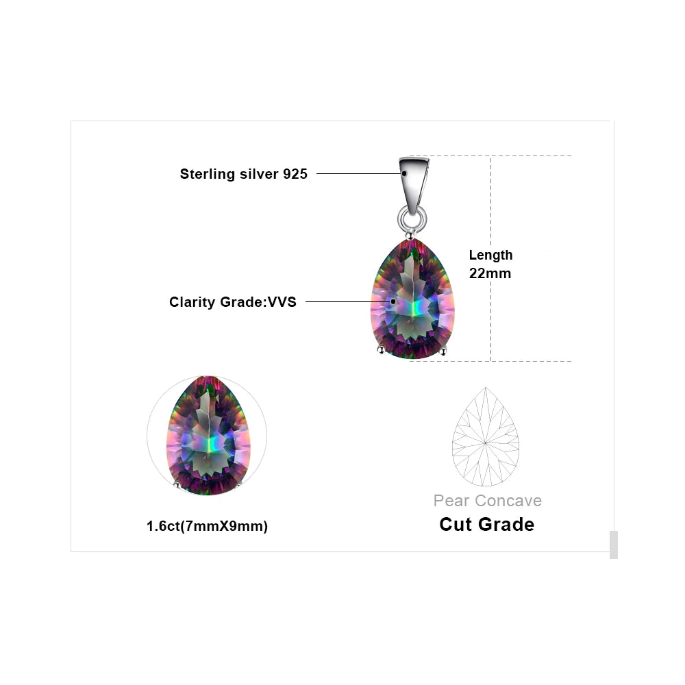 Rainbow Mystic Quartz Sterling Silver Pendant – Women’s Fashion Gift