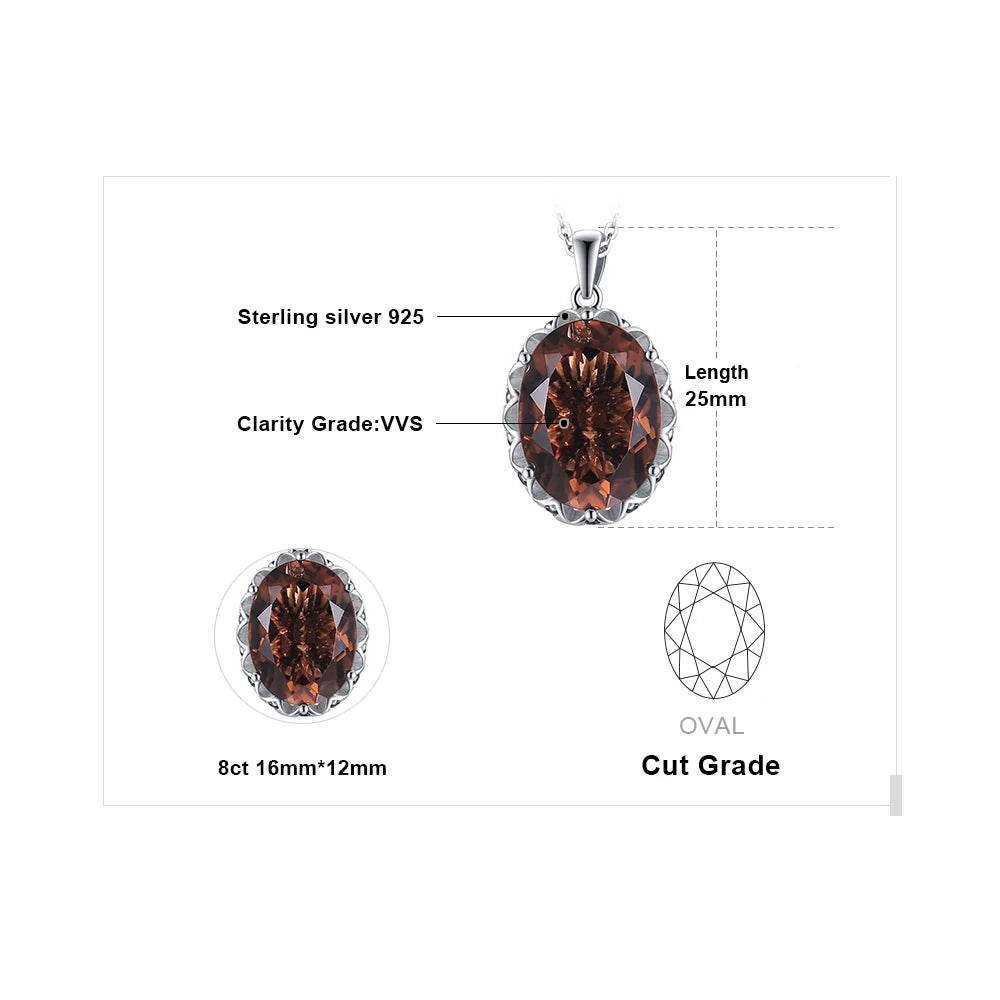 Smoky Quartz Pendant Necklace – Silver Statement Gemstone