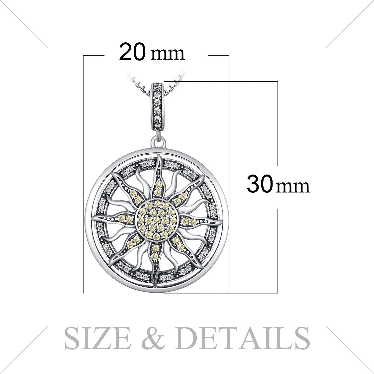 Celestial Sun CZ Silver Pendant – Women’s Jewelry