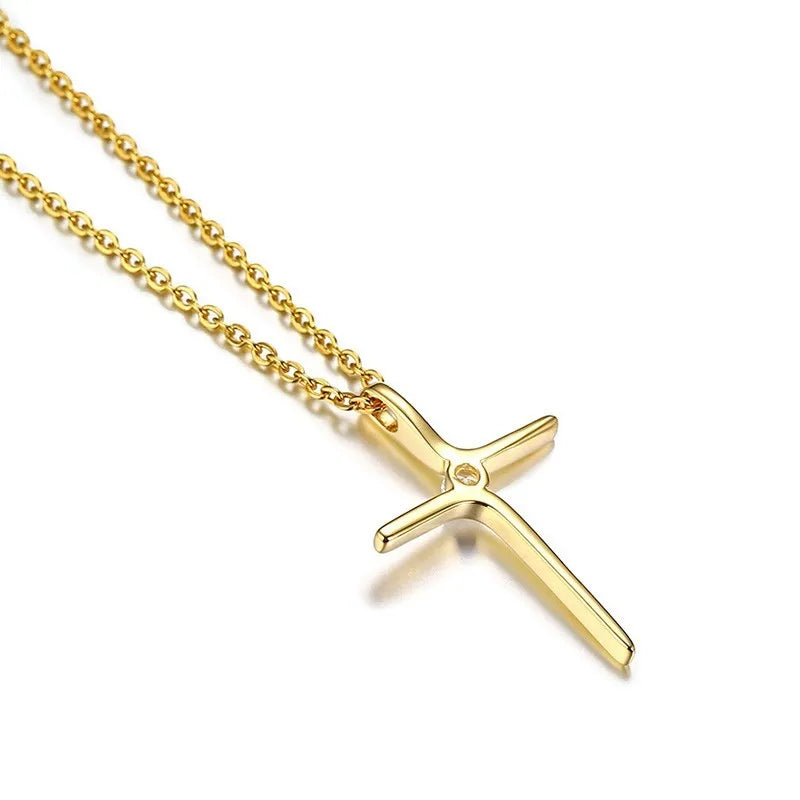 Cross Pendant Necklace – Dainty Stainless Steel Christian Jewelry