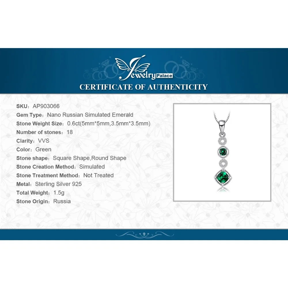 Nano Emerald Sterling Silver Pendant – Women’s Fashion Jewelry