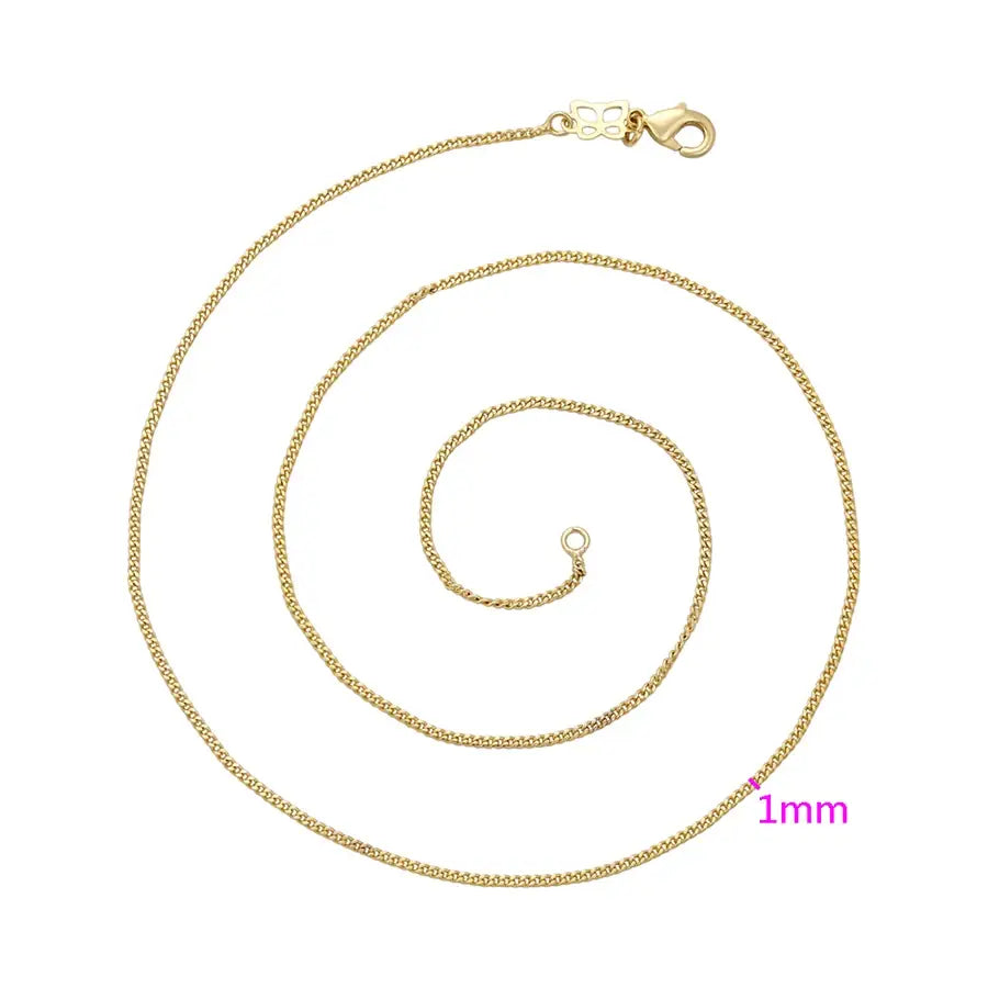 Women's Light Gold Chain Necklace – Simple Copper Alloy Jewelry