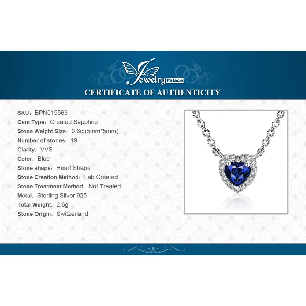 Blue Sapphire Sterling Silver Pendant Necklace for Women