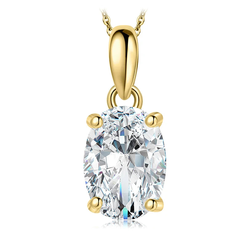 Classic Oval Sterling Silver Pendant Necklace (No Chain)