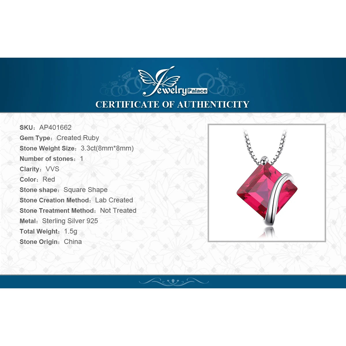 Red Ruby Sterling Silver Pendant Necklace – Gemstone Choker