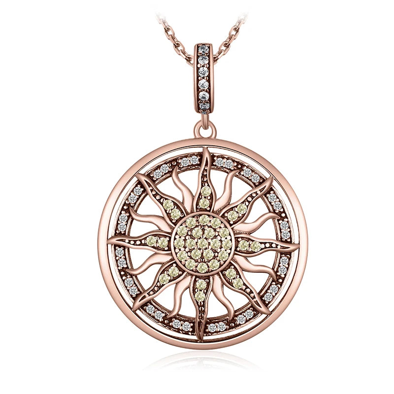 Celestial Sun CZ Silver Pendant – Women’s Jewelry