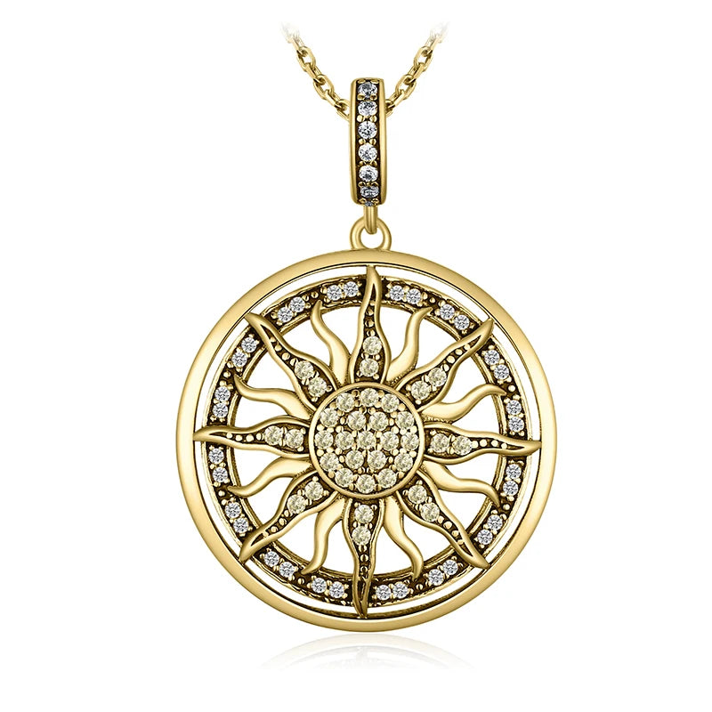 Celestial Sun CZ Silver Pendant – Women’s Jewelry