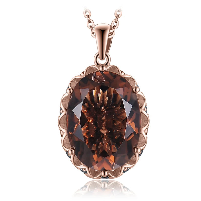 Smoky Quartz Pendant Necklace – Silver Statement Gemstone