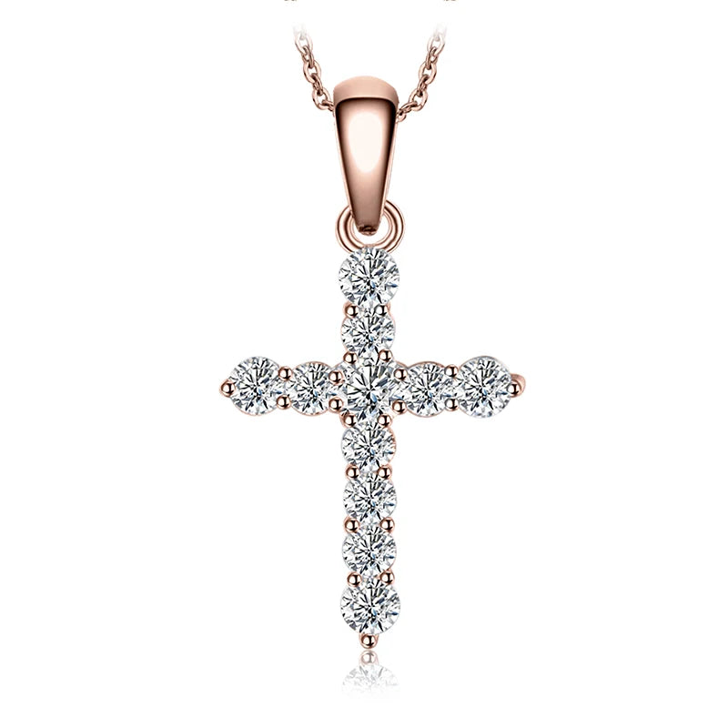 Sterling Silver CZ Statement Necklace with Diamond-Look Pendant